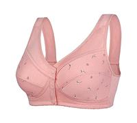 SDERG Front Fastening Bras for Women UK Plus Size Women's Bras Non Wired Full Coverage Soft Comfortable Daisy Bras for Older Women UK Floral Print Non Wired Front Fastening Sports Bra Sale