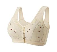 SDERG Front Fastening Bras for Women UK Plus Size Women's Bras Non Wired Full Coverage Soft Comfortable Daisy Bras for Older Women UK Floral Print Non Wired Front Fastening Sports Bra Sale