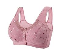 SDERG Front Fastening Bras for Women UK Plus Size Women's Bras Non Wired Full Coverage Soft Comfortable Daisy Bras for Older Women UK Floral Print Non Wired Front Fastening Sports Bra Sale
