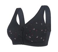 SDERG Front Fastening Bras for Women UK Plus Size Women's Bras Non Wired Full Coverage Soft Comfortable Daisy Bras for Older Women UK Floral Print Non Wired Front Fastening Sports Bra Sale