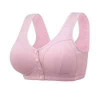 SDERG Front Fastening Bras for Women UK White Plus Size Womens Bras Full Coverage Non Wired Comfortable Soft Bras for Elderly Women Solid Color Front Fastening Bras Ladies Bras Sale