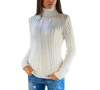 SDERG Jumpers Ladies Womans Jumper Pretty Green Jumper Cream Polo Neck Jumper Women Cosy Jumper Knitting Patterns Womens Jumpers Jumper Plus Size Women Fair Isle Jumper Ladies