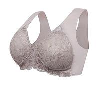 SDERG Ladies Bras Front Fastening for Older Lady Plus Size Womens Bras Non Wired Full Coverage Soft Comfortable Pull on Bras for Women UK Floral Print Front Fastening Sports Bra Sale Pink