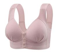SDERG Ladies Bras Front Fastening for Older Lady Plus Size Women's Bras Non Wired Full Coverage Soft Comfortable Pull on Bras for Women UK Floral Print Front Fastening Bra Sale