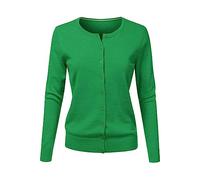 SDERG Long Sleeve Ladies Cardigans Size 12 Solid Color Pink Cardigans for Women Uk Plus Size O Neck Women's Cardigans Soft Comfortable Ladies White Cardigan Buttons Lightweight Cardigans