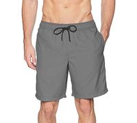 SDERG Men's Swim Shorts & Trunks 2 Pack Solid Color Waterproof Board Shorts Men's Swimming Shorts 9 Inch Inseam Long Board Shorts with Compression Liner Cargo Pocket Boyfriend Gifts Deal of The Day