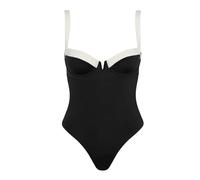 SDERG One Piece Swimsuit High Neck, Floral Print Womens Wetsuit Criss Cross Three Contrast Front Panel Bathing Suit Low U Back Swimsuit Get Well Soon Gifts for Women Good Luck Gifts Black