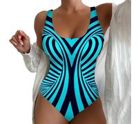 SDERG One Piece Swimsuit with Shorts, V Neck Women's Muslim Swimming Costume Racer Back Push up Monokinis Swimming Swimsuits for Women Mothers Gifts Personalised Gifts