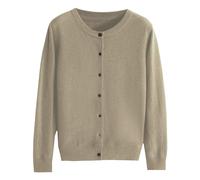 SDERG Plus Size Casual Ladies Cardigans Size 12 Solid Color Comfortable Cardigans for Women Uk O Neck Women's Jumpers Long Sleeve Autumn Winter Ladies White Cardigan Sale