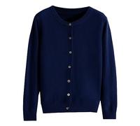 SDERG Plus Size Casual Ladies Cardigans Size 12 Solid Color Comfortable Cardigans for Women Uk O Neck Women's Jumpers Long Sleeve Autumn Winter Ladies White Cardigan Sale