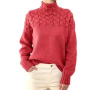 SDERG Sweaters for Women UK Long Sleeve Ladies Jumpers Size 12 High Neck Comfortable Warm Solid Color Pullover Tops Plus Size Women Turtleneck Sweater Women Cowl Neck Sweater for Women Today's Deals