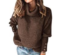 SDERG Sweaters for Women Women's Sweatshirts Ladies Lightweight Jumpers with Sleeves Ladies Sweaters And Jumpers White Roll Neck Jumper Women Wooly Jumper Sweater Tops Oversized Jumper Women Plus Size
