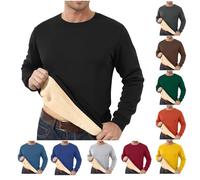 SDERG Sweatshirts for Men Uk 3xl Solid Color Men's Sweatshirts Long Sleeve Mens Black Sweatshirt Fleece Lined Thermal Winter Warm Crew Neck Mens Sweaters Mens Jumpers Todays Offers Special Deals