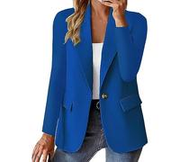 SDERG Womens Blazer Open Front Cardigan Solid Color Elegant Business Work Office Blazer Long Sleeve Womens Casual Blazers Jackets Plus Size Womens Jacket Coat with Pockets and Single Button