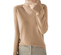 SDERG Women's Cowl Neck Sweater - UK Work Jumper in Beige/Cream - Comfy Highland Cow Ladies Cricket Jumper