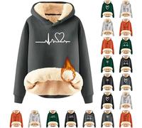 SDERG Womens Hoodies Size 16 Plus Size White Hoodie Crew Neck Warm Soft Comfortable Zip up Women's Zip up Hoodies with Drawstring Long Sleeve Lamb Wool Hoodie for Men Winter Youth Thick Warm Top Sale