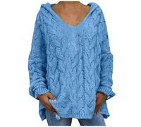 Sderg Women's Pale Blue Crew Neck Sweater - Wool Jumper for World Book Day