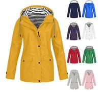SDERG Womens Raincoats Waterproof with Hood Today's Deals, Plus Size Travel Raincoat Reusable Ladies Raincoats Raincoat Women Lightweight Rain Jackets Graduation Gifts for Her Summer Essentials
