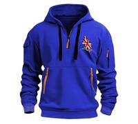 SDERG Zip up Hoodies for Men Uk, Mens Christmas Sweatshirts Long Sleeve Union Jack Flags Letter Print Sweatshirts for Men Uk Winter Hoodies for Men Uk Today's Deals
