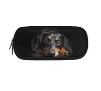 SdetYuia Black French Bulldog Print Pencil Case Box, Big Capacity Pen Pouch Bag Pencil Holder for Preschool Kindergarten Elementary Middle School Student