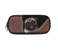 SdetYuia Black French Bulldog Print Pencil Case Box, Big Capacity Pen Pouch Bag Pencil Holder for Preschool Kindergarten Elementary Middle School Student