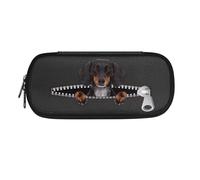 SdetYuia Black Pug Print Pencil Case, Pen Pouch Box Stationery Bag Pouch for Preschool Kindergarten Elementary Middle School, Pack of 1