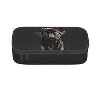 SdetYuia Cute Black Pug Dog-Standard-Scale-2_00x Print Pencil Case Large Capacity Pen Pouch for interlayer Adults Cosmetic Bag Supplies