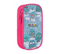 SdetYuia Cute Pattern Canvas Pencil Case Zipper The Amazing Anime World of Gumball Pattern Pen Box Makeup Bags Kawaii Cartoon Stationery Bag for School Work Office One Size Fits All