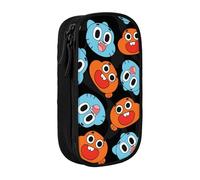 SdetYuia Cute Pattern Canvas Pencil Case Zipper The Amazing Anime World of Gumball Pattern Pen Box Makeup Bags Kawaii Cartoon Stationery Bag for School Work Office One Size Fits All