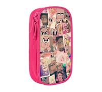 SdetYuia Cute Pattern Canvas Pencil Case Zipper The Amazing Anime World of Gumball Pattern Pen Box Makeup Bags Kawaii Cartoon Stationery Bag for School Work Office One Size Fits All
