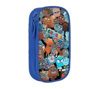 SdetYuia Cute Pattern Canvas Pencil Case Zipper The Amazing Anime World of Gumball Pattern Pen Box Makeup Bags Kawaii Cartoon Stationery Bag for School Work Office One Size Fits All