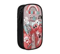 SdetYuia Cute Pattern Canvas Pencil Case Zipper The Amazing Anime World of Gumball Pattern Pen Box Makeup Bags Kawaii Cartoon Stationery Bag for School Work Office One Size Fits All