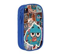 SdetYuia Cute Pattern Canvas Pencil Case Zipper The Amazing Anime World of Gumball Pattern Pen Box Makeup Bags Kawaii Cartoon Stationery Bag for School Work Office One Size Fits All