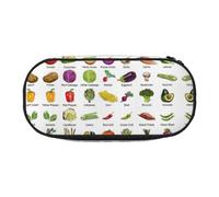 SdetYuia Introduction of Various Vegetables Print Pencil Case, Small Pencil Pouch Multi Use Pencil Case Organizer, Portable Pencil Bags