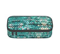 SdetYuia Mermaid Scale Print Pencil Case Large Capacity Pen Pouch for interlayer Adults Cosmetic Bag Supplies