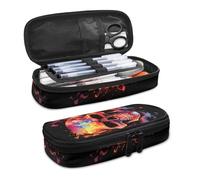 SdetYuia Purple Daisy Pencil Case Marker Pen Case Stationery Bag, Vivid Cosmos Floral Travel Holder School College Office, Wild Flower Organizer for Kids Girl Women Adult Teens