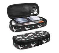 SdetYuia Shamrock Pencil Case, Fluid Painting Stationery Bag, Clover St. Patrick's Day Desk Organizer Storage Pouch with Multi Compartment for Students School College Office