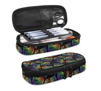 SdetYuia Shamrock Pencil Case, Fluid Painting Stationery Bag, Clover St. Patrick's Day Desk Organizer Storage Pouch with Multi Compartment for Students School College Office
