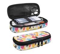 SdetYuia Shamrock Pencil Case, Fluid Painting Stationery Bag, Clover St. Patrick's Day Desk Organizer Storage Pouch with Multi Compartment for Students School College Office