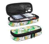 SdetYuia Shamrock Pencil Case, Fluid Painting Stationery Bag, Clover St. Patrick's Day Desk Organizer Storage Pouch with Multi Compartment for Students School College Office