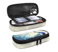 SdetYuia Shamrock Pencil Case, Fluid Painting Stationery Bag, Clover St. Patrick's Day Desk Organizer Storage Pouch with Multi Compartment for Students School College Office