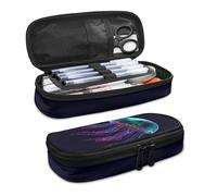 SdetYuia UFO Outer Space Pencil Case Pouch, Origami Style Galaxy Large Capacity Pencil Pen Case Box, Durable Stationery Storage Organizer Bags for Teens Boys Girls Office