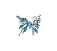 SDEWFFWSA 925 Silver Plated Ring for Women Ice Butterfly Non-Fading Premium Light Luxury Adjustable Open Index Finger Ring (Blue,Opening on the 9.5th)