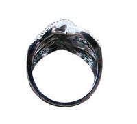 SDEWFFWSA Fashion Light Luxury Micro Inlaid Zircon Sapphire Ring for Women Electroplated Diamond Ring (Blue,11)