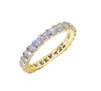 SDEWFFWSA Fully Paved Zircon Ring For Women Full Circle Cluster Zircon Band Light Luxury Fashion Eternity Ring (Gold,12)