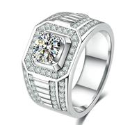 SDEWFFWSA Hip Hop Style Trendy Men Women Rings Copper Ring Iced Out Bling Pave Cubic Zirconia Geometry Ring Charms-12-s10