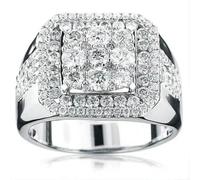 SDEWFFWSA Hip Hop Style Trendy Men Women Rings Copper Ring Iced Out Bling Pave Cubic Zirconia Geometry Ring Charms-12-s12