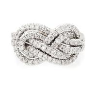 SDEWFFWSA Light Luxury Micro Zircon Cross Knotted Ring For Women Delicate Diamond Trendy Index Finger Ring (Silver,11)