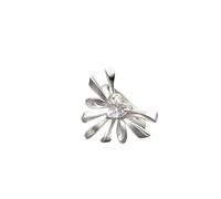 SDEWFFWSA Mid-Ancient Vintage Bow Heart Zircon Ring for Women Light Luxury Adjustable Open Ring (Silver,Adjustable opening)