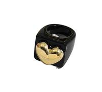 SDEWFFWSA Resin Ring Y2K Candy Color Big Heart Knuckle Ring, Colorful Heart Shaped Decorative Finger Ring (White,7)
